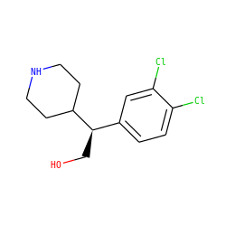 OC[C@H](c1ccc(Cl)c(Cl)c1)C1CCNCC1 ZINC000096914818