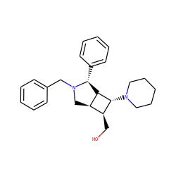 OC[C@H]1[C@H]2CN(Cc3ccccc3)[C@H](c3ccccc3)[C@H]2[C@@H]1N1CCCCC1 ZINC000084671463