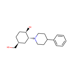 OC[C@H]1CC[C@@H](O)[C@H](N2CCC(c3ccccc3)CC2)C1 ZINC000028239909