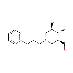 OC[C@H]1CN(CCCc2ccccc2)C[C@@H](O)[C@@H]1O ZINC000024805808