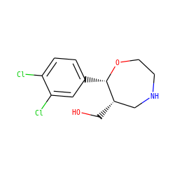 OC[C@H]1CNCCO[C@H]1c1ccc(Cl)c(Cl)c1 ZINC000115737112