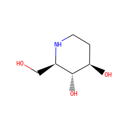 OC[C@H]1NCC[C@@H](O)[C@@H]1O ZINC000004098580