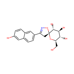 OC[C@H]1O[C@@]2(CC(c3ccc4cc(O)ccc4c3)=NO2)[C@H](O)[C@@H](O)[C@@H]1O ZINC000653698625