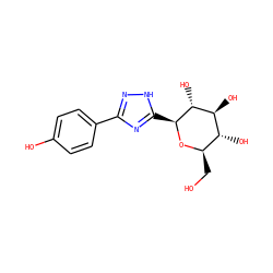 OC[C@H]1O[C@@H](c2nc(-c3ccc(O)cc3)n[nH]2)[C@H](O)[C@@H](O)[C@@H]1O ZINC000169311034