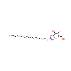 OC[C@H]1O[C@@H]2N=C(SCCCCCCCCCCCCCCCCF)O[C@@H]2[C@@H](O)[C@@H]1O ZINC000299857161