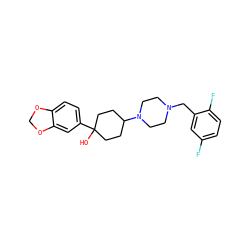 OC1(c2ccc3c(c2)OCO3)CCC(N2CCN(Cc3cc(F)ccc3F)CC2)CC1 ZINC000022926667