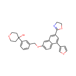 OC1(c2cccc(COc3ccc4c(-c5ccoc5)cc(C5=NCCO5)cc4c3)c2)CCOCC1 ZINC000013759167