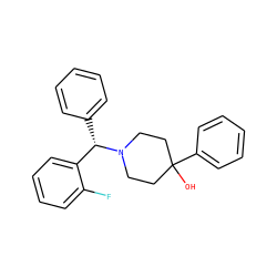 OC1(c2ccccc2)CCN([C@@H](c2ccccc2)c2ccccc2F)CC1 ZINC000028708206