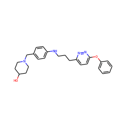 OC1CCN(Cc2ccc(NCCCc3ccc(Oc4ccccc4)nn3)cc2)CC1 ZINC000473098437