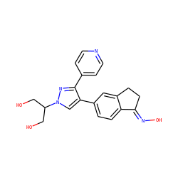 OCC(CO)n1cc(-c2ccc3c(c2)CC/C3=N\O)c(-c2ccncc2)n1 ZINC000040975796