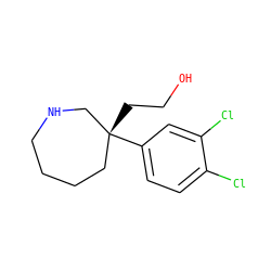 OCC[C@@]1(c2ccc(Cl)c(Cl)c2)CCCCNC1 ZINC000095580711