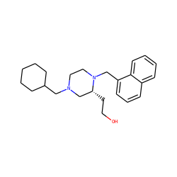 OCC[C@@H]1CN(CC2CCCCC2)CCN1Cc1cccc2ccccc12 ZINC000169310660