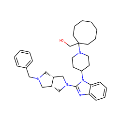 OCC1(N2CCC(n3c(N4C[C@@H]5CN(Cc6ccccc6)C[C@@H]5C4)nc4ccccc43)CC2)CCCCCCC1 ZINC000066112463