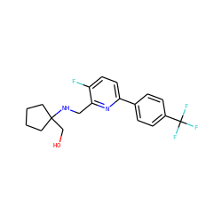 OCC1(NCc2nc(-c3ccc(C(F)(F)F)cc3)ccc2F)CCCC1 ZINC000204412680