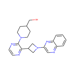 OCC1CCN(c2nccnc2C2CN(c3cnc4ccccc4n3)C2)CC1 ZINC000148135395