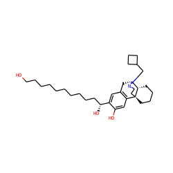 OCCCCCCCCCC[C@@H](O)c1cc2c(cc1O)[C@@]13CCCC[C@H]1[C@@H](C2)N(CC1CCC1)CC3 ZINC000045283989