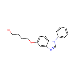 OCCCCOc1ccc2c(c1)ncn2-c1ccccc1 ZINC000003832258