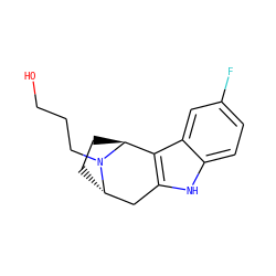 OCCCN1[C@H]2CC[C@H]1c1c([nH]c3ccc(F)cc13)C2 ZINC000100753492