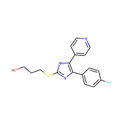 OCCCSc1nc(-c2ccc(F)cc2)c(-c2ccncc2)[nH]1 ZINC000040865308