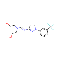 OCCN(/C=N/C1=NN(c2cccc(C(F)(F)F)c2)CC1)CCO ZINC000101529001