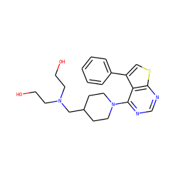 OCCN(CCO)CC1CCN(c2ncnc3scc(-c4ccccc4)c23)CC1 ZINC000653676819
