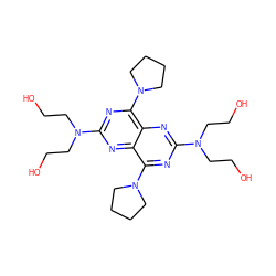 OCCN(CCO)c1nc(N2CCCC2)c2nc(N(CCO)CCO)nc(N3CCCC3)c2n1 ZINC000028710614