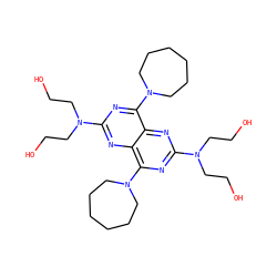 OCCN(CCO)c1nc(N2CCCCCC2)c2nc(N(CCO)CCO)nc(N3CCCCCC3)c2n1 ZINC000028710622