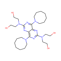 OCCN(CCO)c1nc(N2CCCCCCC2)c2nc(N(CCO)CCO)nc(N3CCCCCCC3)c2n1 ZINC000028710624