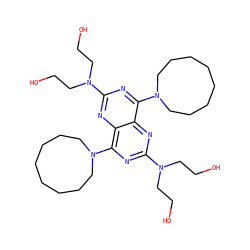 OCCN(CCO)c1nc(N2CCCCCCCC2)c2nc(N(CCO)CCO)nc(N3CCCCCCCC3)c2n1 ZINC000028710626