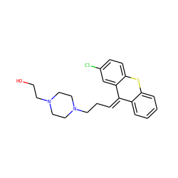 OCCN1CCN(CC/C=C2/c3ccccc3Sc3ccc(Cl)cc32)CC1 ZINC000000601293