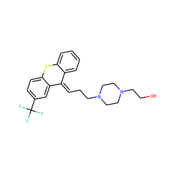 OCCN1CCN(CC/C=C2\c3ccccc3Sc3ccc(C(F)(F)F)cc32)CC1 ZINC000028643021