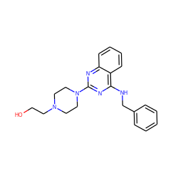 OCCN1CCN(c2nc(NCc3ccccc3)c3ccccc3n2)CC1 ZINC000000909967