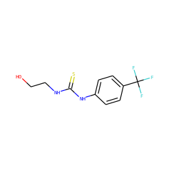 OCCNC(=S)Nc1ccc(C(F)(F)F)cc1 ZINC000016990709