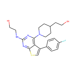 OCCNc1nc(N2CCC(CCO)CC2)c2c(-c3ccc(F)cc3)csc2n1 ZINC000146519995