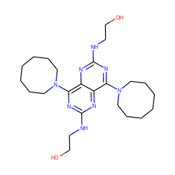 OCCNc1nc(N2CCCCCCC2)c2nc(NCCO)nc(N3CCCCCCC3)c2n1 ZINC000028710625