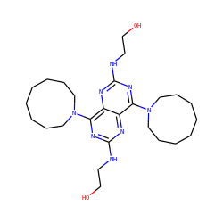 OCCNc1nc(N2CCCCCCCC2)c2nc(NCCO)nc(N3CCCCCCCC3)c2n1 ZINC000028710627
