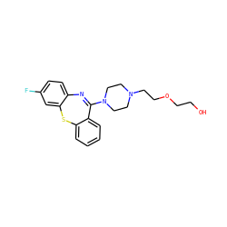 OCCOCCN1CCN(C2=Nc3ccc(F)cc3Sc3ccccc32)CC1 ZINC000013861674