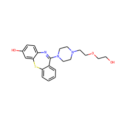OCCOCCN1CCN(C2=Nc3ccc(O)cc3Sc3ccccc32)CC1 ZINC000022061171