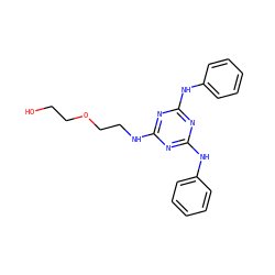 OCCOCCNc1nc(Nc2ccccc2)nc(Nc2ccccc2)n1 ZINC000216331015