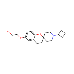 OCCOc1ccc2c(c1)CCC1(CCN(C3CCC3)CC1)O2 ZINC000073219154