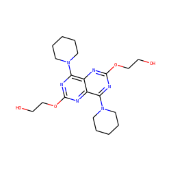 OCCOc1nc(N2CCCCC2)c2nc(OCCO)nc(N3CCCCC3)c2n1 ZINC000013583372