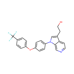 OCCc1cn(-c2ccc(Oc3ccc(C(F)(F)F)cc3)cc2)c2cnccc12 ZINC001772627555