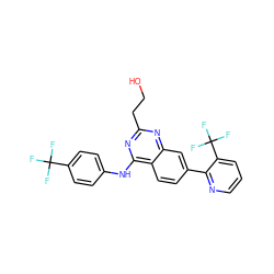 OCCc1nc(Nc2ccc(C(F)(F)F)cc2)c2ccc(-c3ncccc3C(F)(F)F)cc2n1 ZINC000040848659