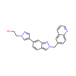 OCCn1cc(-c2ccc3cn(Cc4ccc5ncccc5c4)nc3c2)cn1 ZINC000096272718