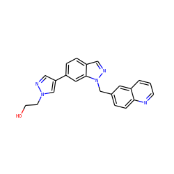OCCn1cc(-c2ccc3cnn(Cc4ccc5ncccc5c4)c3c2)cn1 ZINC000096272723