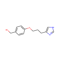 OCc1ccc(OCCCc2c[nH]cn2)cc1 ZINC000013814532