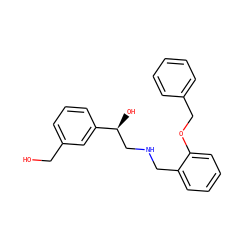 OCc1cccc([C@@H](O)CNCc2ccccc2OCc2ccccc2)c1 ZINC000014966808
