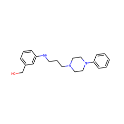 OCc1cccc(NCCCN2CCN(c3ccccc3)CC2)c1 ZINC000169339943