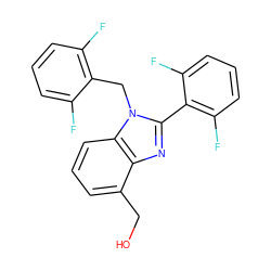 OCc1cccc2c1nc(-c1c(F)cccc1F)n2Cc1c(F)cccc1F ZINC000013518686