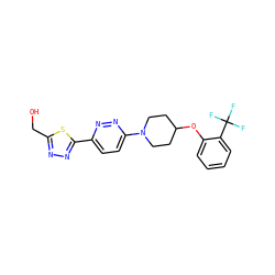 OCc1nnc(-c2ccc(N3CCC(Oc4ccccc4C(F)(F)F)CC3)nn2)s1 ZINC000034885560